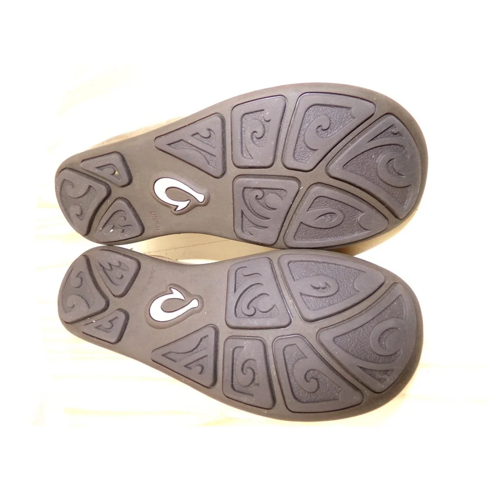 Olukai Moloa Boy Shoes Youth Boys Brown Size 2 Slip On Leather